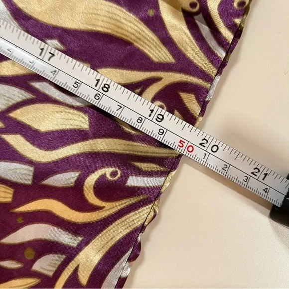 Vintage retro Asian floral royal purple green satin mini slip dress Robe set - Picture 14 of 16